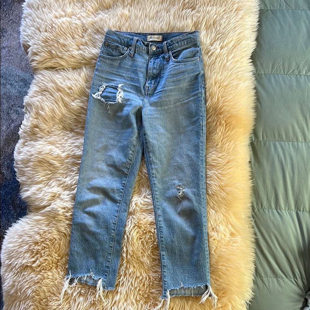 MADEWELL sz 25 Classic Cropped Straight Leg w raw hem